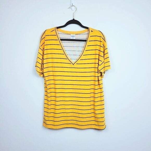 PINK Victoria's Secret Striped Top. Yellow & Black M - Picture 1 of 12